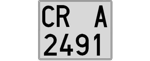 CR2491A matricula cuadrada