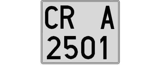 CR2501A matricula cuadrada