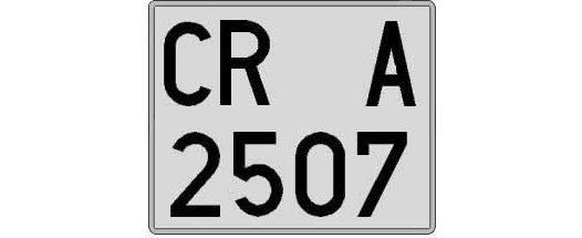 CR2507A matricula cuadrada