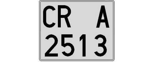 CR2513A matricula cuadrada