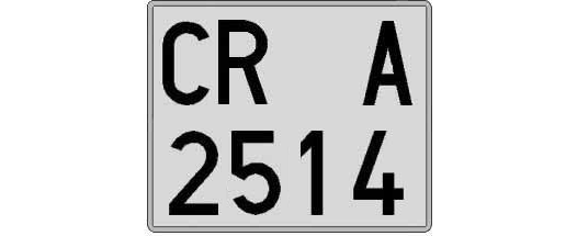 CR2514A matricula cuadrada