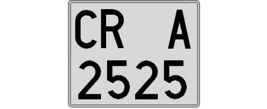 CR2525A matricula cuadrada
