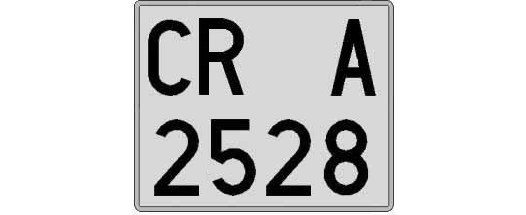 CR2528A matricula cuadrada