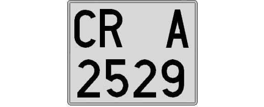 CR2529A matricula cuadrada