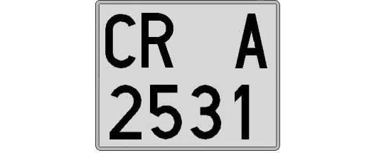 CR2531A matricula cuadrada