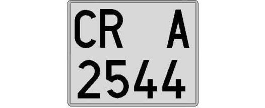 CR2544A matricula cuadrada