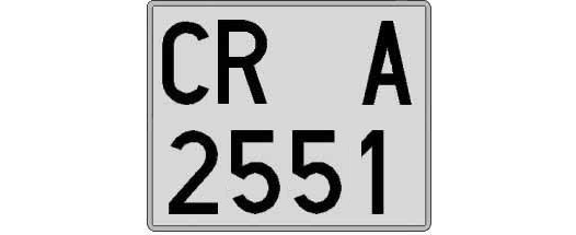 CR2551A matricula cuadrada