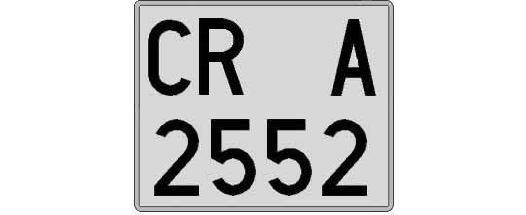 CR2552A matricula cuadrada