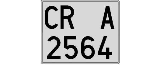 CR2564A matricula cuadrada