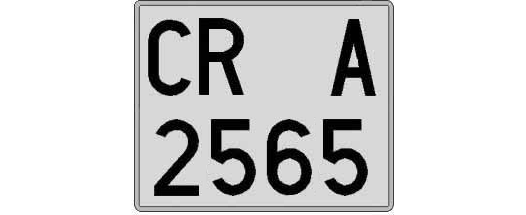 CR2565A matricula cuadrada