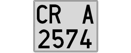 CR2574A matricula cuadrada