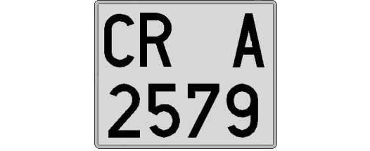 CR2579A matricula cuadrada