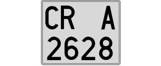 CR2628A matricula cuadrada