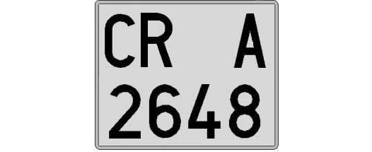 CR2648A matricula cuadrada