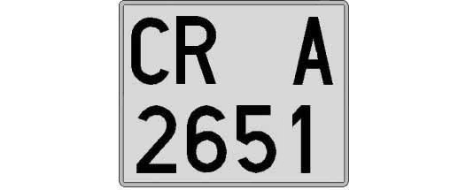 CR2651A matricula cuadrada