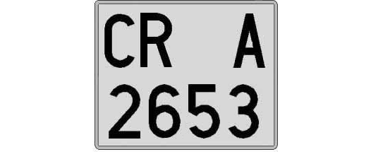 CR2653A matricula cuadrada