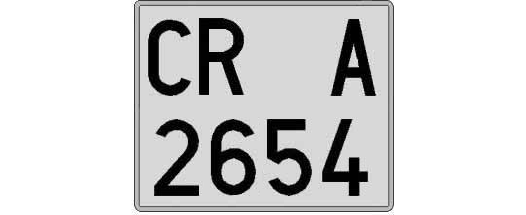 CR2654A matricula cuadrada