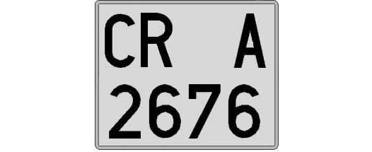 CR2676A matricula cuadrada