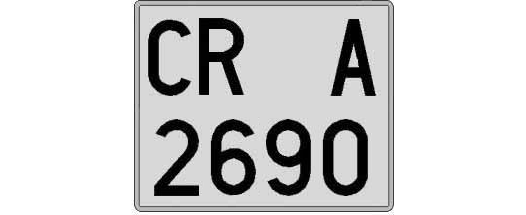 CR2690A matricula cuadrada