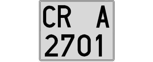 CR2701A matricula cuadrada
