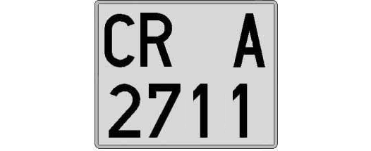 CR2711A matricula cuadrada