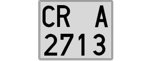 CR2713A matricula cuadrada