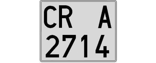 CR2714A matricula cuadrada