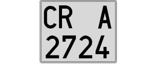 CR2724A matricula cuadrada
