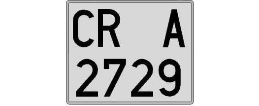 CR2729A matricula cuadrada