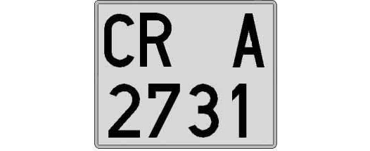 CR2731A matricula cuadrada