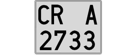 CR2733A matricula cuadrada
