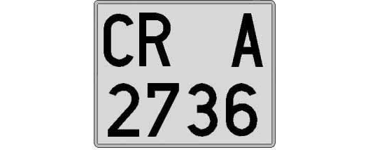 CR2736A matricula cuadrada