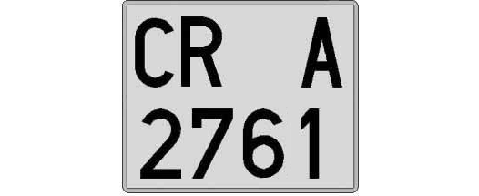 CR2761A matricula cuadrada