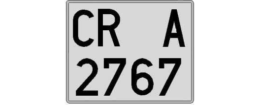 CR2767A matricula cuadrada