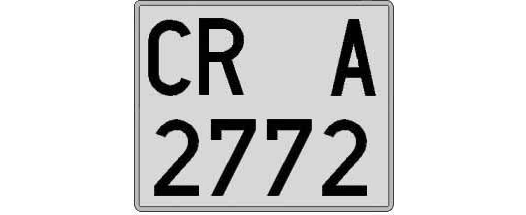CR2772A matricula cuadrada