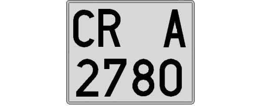 CR2780A matricula cuadrada