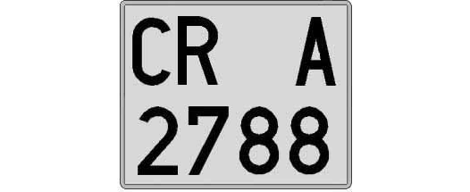 CR2788A matricula cuadrada