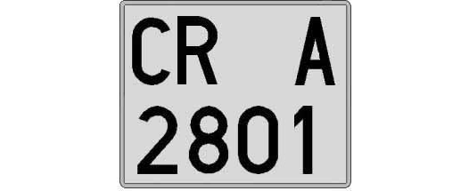 CR2801A matricula cuadrada