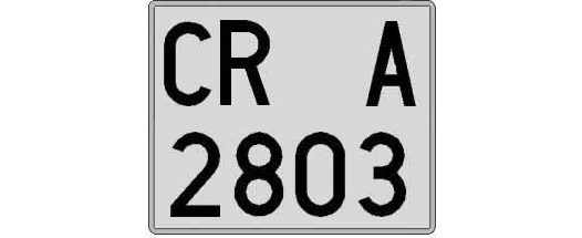 CR2803A matricula cuadrada