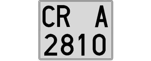 CR2810A matricula cuadrada