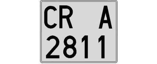 CR2811A matricula cuadrada