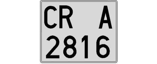CR2816A matricula cuadrada