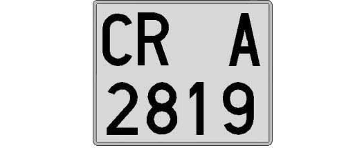 CR2819A matricula cuadrada