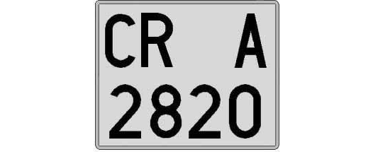 CR2820A matricula cuadrada