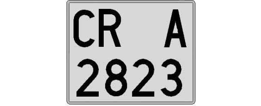 CR2823A matricula cuadrada