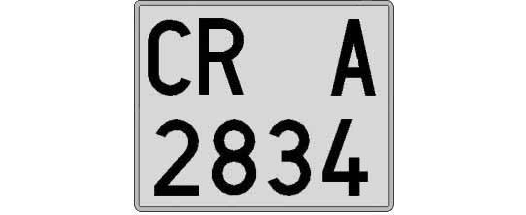 CR2834A matricula cuadrada