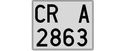 CR2863A matricula cuadrada