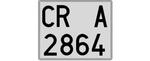 CR2864A matricula cuadrada