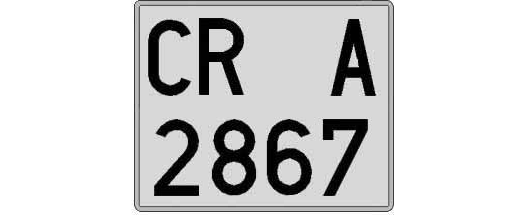 CR2867A matricula cuadrada