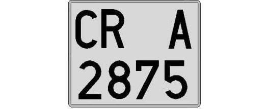 CR2875A matricula cuadrada